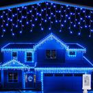 Luzes de gelo de Natal Joomer 9,5 m à prova d'água 200 LED azuis