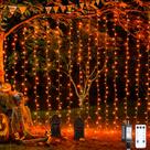 Luzes de Halloween JMEXSUSS 300LED laranja com controle remoto de 3x3m