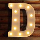 Luzes de LED para letras da Huoguo iluminam para luz noturna, letreiro alfabeto para decoração de parede, letras iluminadas para festas de casamento/aniversário alimentadas por bateria para decoração de natal (D)