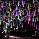 Luzes de Natal Aukora LED Meteor Shower 8 tubos 192 LEDs Luzes de Natal Aukora LED Meteor Shower 8 tubos 192 LEDs