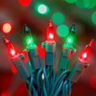 Luzes de Natal HeyFuni, vermelho, verde, 50 unidades, 13 pés, interior e exterior