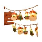 Luzes De Natal LED a Pilha Com Cordão De Papai Noel E Boneco De Neve Para Decoração De Festas De Fim