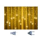 Luzes de Natal LED à Prova D'Água 3,2m - Cortina de Fadas com Flocos de Neve Piscantes