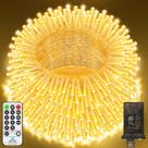 Luzes de Natal LED de 200 pés e 500, luzes de fadas externas, conecte luzes de corda extra longas, fio transparente, impermeável, temporizador de 8 modos para fora de casa, árvore, jardim, quintal, decorações de festas de casamento - branco quente