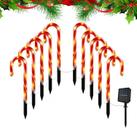 Luzes de Natal LED Solar em Formato de Bastão de Doce - À Prova D'Água para Decoração de Jardim e Festa Luzes de Natal LED Solar em Formato de Bastão de Doce - À Prova D'Água para Decoração de Jardim e Festa