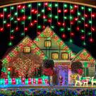 Luzes de Natal Nielfoi 10m 400 LED Icicle Vermelho Verde Impermeável