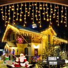 Luzes de Natal Nielfoi Warm White 99 pés 1216 LED 8 modos