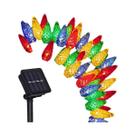 Luzes De Natal Solares Para Exterior C6, Cordão De Morangos Com 50/100 LEDs, Luzes De Fada Para