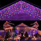 Luzes de Natal Techip 33 pés 400 LED Icicle Outdoor Colorido
