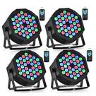 Luzes de palco CO-Z 36 LED RGB Par com controle remoto, pacote com 4 Luzes de palco CO-Z 36 LED RGB Par com controle remoto, pacote com 4