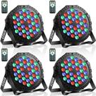Luzes de palco LED Cagor 36W RGB 36LEDs, pacote com 4 unidades com controle remoto e DMX
