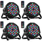 Luzes de palco MosFiata Par Lights, pacote com 4 LED RGB 36 com controle remoto Luzes de palco MosFiata Par Lights, pacote com 4 LED RGB 36 com controle remoto