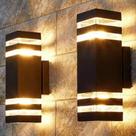 Luzes de parede externas Aultink 2 Pack Up Down E26 Black Aluminium