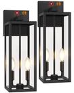 Luzes de parede externas BeSlowe Motion Sensor de 46 cm, pacote com 2 unidades pretas