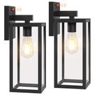 Luzes de parede externas BeSlowe, sensor de movimento de 15", preto, pacote com 2
