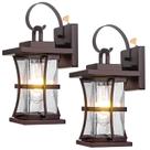 Luzes de parede externas Frelii, pacote com 2 unidades, Dusk to Dawn Bronze
