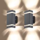 Luzes de parede externas LMP, pacote com 2 unidades de alumínio LED 3000K 110V-240V