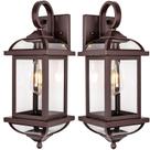 Luzes de parede externas Roravilila 18" em bronze polido a óleo, pacote com 2