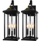 Luzes de parede externas Roravilila 23" 3-Light Black IP65