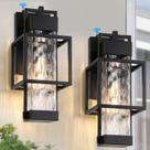 Luzes de parede externas SHIMR, pacote com 2 unidades, base Dusk to Dawn E26