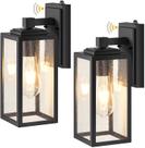Luzes de parede externas VIANIS Black, pacote com 2 unidades, Dusk to Dawn Luzes de parede externas VIANIS Black, pacote com 2 unidades, Dusk to Dawn