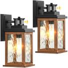 Luzes de parede externas VIANIS Wood Grain Motion Sensor, pacote com 2