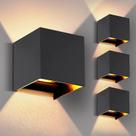Luzes de parede LED para exteriores Easyusahome, pacote com 4, 10x10x10 cm, IP65