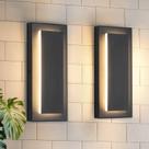Luzes de parede LED para exteriores tewei 30cm pretas 3000K 120V