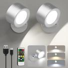 Luzes de parede Lightbiz 2 unidades de LED remoto magnético recarregável