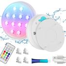 Luzes de piscina BOXPSII 2024 LED recarregáveis IP68 à prova d'água 2Pk