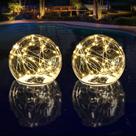 Luzes de piscina flutuantes LENONE, alimentadas por energia solar, 6,5 cm, 2 unidades