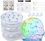 Luzes de piscina subaquáticas Qoolife LED recarregáveis de 25 cores (pacote com 4)