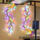 Luzes De Ramos De Salgueiro Com 96 LEDs Alimentadas Por Energia Solar Para Decoração De Quarto,