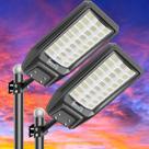 Luzes de rua solares Jadisi, pacote com 2 sensores de movimento de 9000 W, IP67