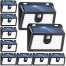 Luzes de sensor de movimento solar CLAONER 149 LED à prova d'água, pacote com 10