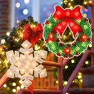 Luzes de silhueta de janela de Natal LAMPHOME Snowflake, pacote com 2
