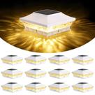 Luzes de Tampa Solar para Postes Brightever Pacote com 12 Unidades 9x9 cm à Prova d'Água Luzes de Tampa Solar para Postes Brightever Pacote com 12 Unidades 9x9 cm à Prova d'Água
