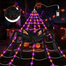 Luzes de teia de aranha de Halloween TOCGAID 250 LED 5m Web Spider