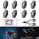 Luzes Estroboscópicas LED Sem Fio Asunder (8 Peças) com Controle Remoto