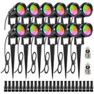 Luzes LED de paisagem ZUCKEO 12W RGB IP66 12-24V, pacote com 12
