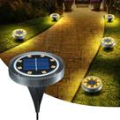 Luzes LED De Solo À Prova d'Água Com Energia Solar Para Jardim, Pátio E Gramado, Iluminação De