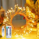 Luzes LED Firecracker Cluster Minetom 10FT 120LED com controle remoto