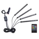 Luzes LED para interior de carro LivTee 48 LED multicoloridas com controle remoto