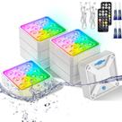 Luzes LED para piscina submersíveis LOFTEK, pacote com 8 unidades com controle remoto à prova d'água