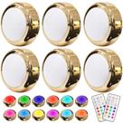 Luzes LED Puck Lights HELPLEX Color Changing RGBW, pacote com 6 unidades douradas
