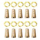 Luzes para garrafas de vinho Aluan 12 LED, pacote com 10 luzes de corda de fadas