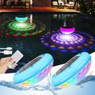 Luzes para Piscina QOLNBY 17 cm Solar Recarregáveis por USB RGB Luzes para Piscina QOLNBY 17 cm Solar Recarregáveis por USB RGB