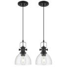 Luzes pendentes Audickic Kitchen Island 7,5 cm pretas, pacote com 2