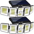 Luzes solares AmeriTop 300 LED 6500K, sensor de movimento, pacote com 2
