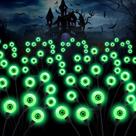 Luzes solares assustadoras para olhos ASMAD, pacote com 4 e 32 LEDs para Halloween